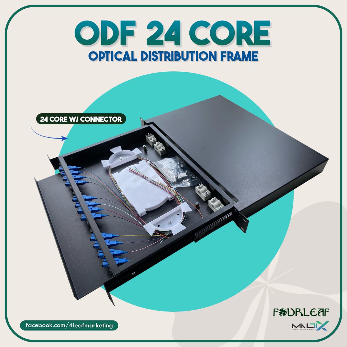 24 core ODF with connector