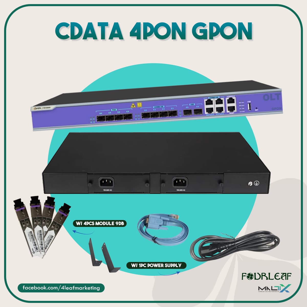 CDATA 4pon gpon w/ 9db Module