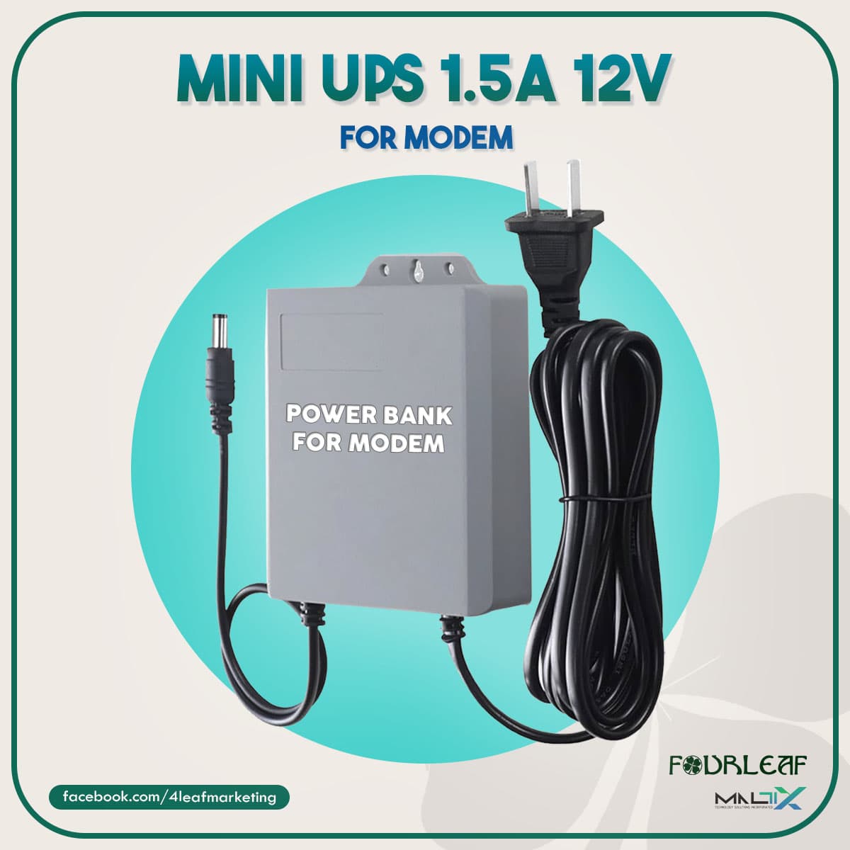 Mini UPS 1.5a 12v for modem